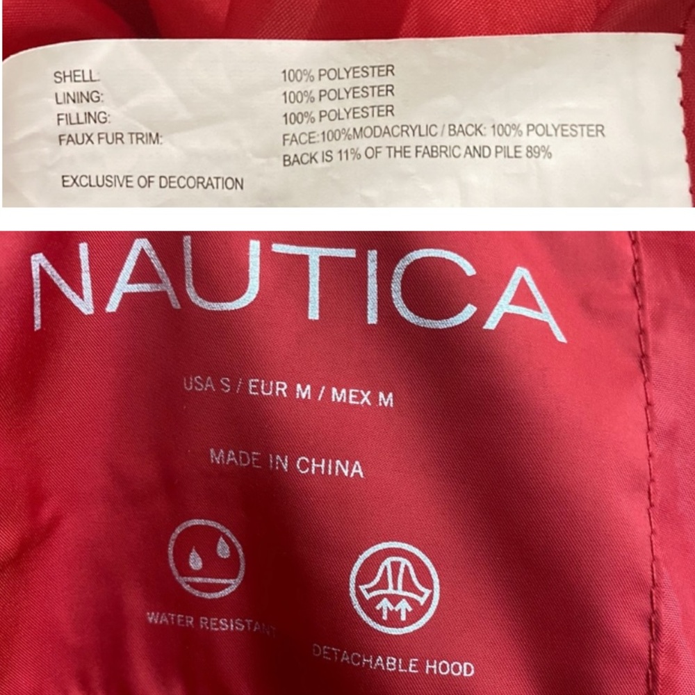 Nautica | Water Resistant Red Hooded Jacket - Picture 15 of 17